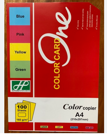 Bìa màu A4 PaperOne( xanh biển, xanh lá, hồng, vàng)
