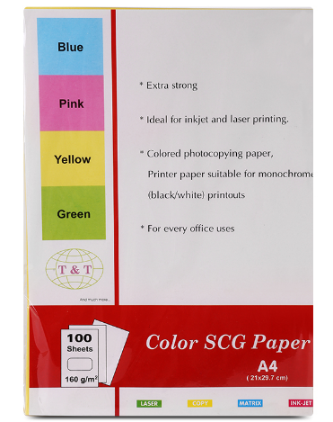 Bìa màu A3 T&T( xanh biển, xanh lá, hồng, vàng, trắng)