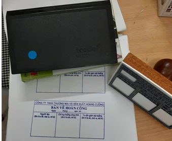 Khay mực dấu hoàn công to